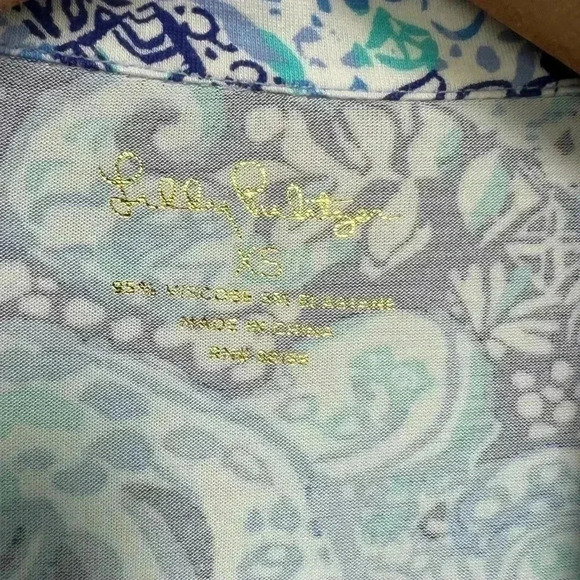 Lilly Pulitzer Royal Purple Animals Ruffle PJ Button Down Pajama Top - Picture 4 of 9